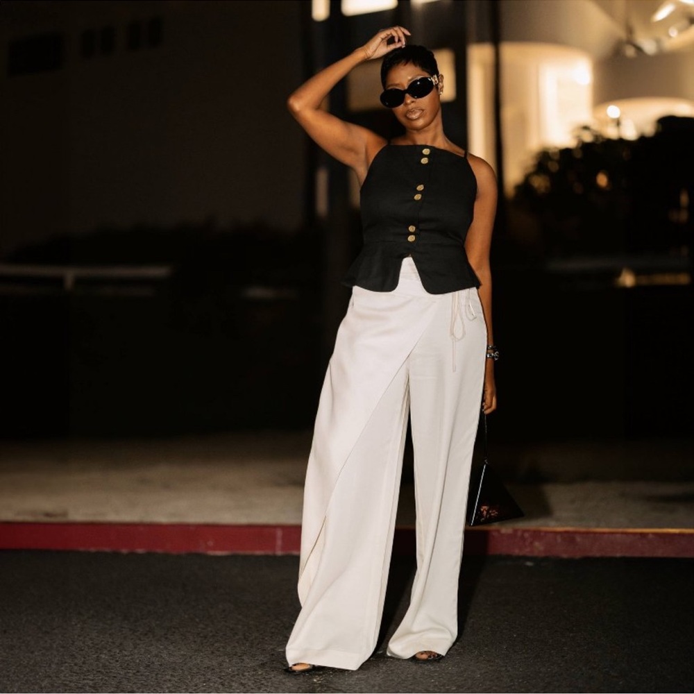 NO OFFERS‼️‼️ Mid-Rise Sarong Wide Leg Pants - Future Collective